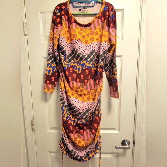 Patterned Rusche drawstring dress - Picture 4 of 6